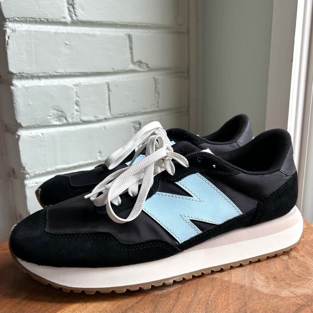 NEW New Balance 237 Sneakers Black Bleach Blue Women's 11 Retro Sporty Comfort